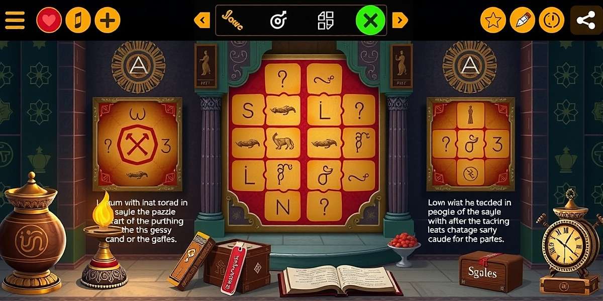Sacred Temple Challenge - Puzzle Solving Gameplay Sacred Temple Challenge gameplay showing player solving a traditional Indian puzzle with ancient symbols